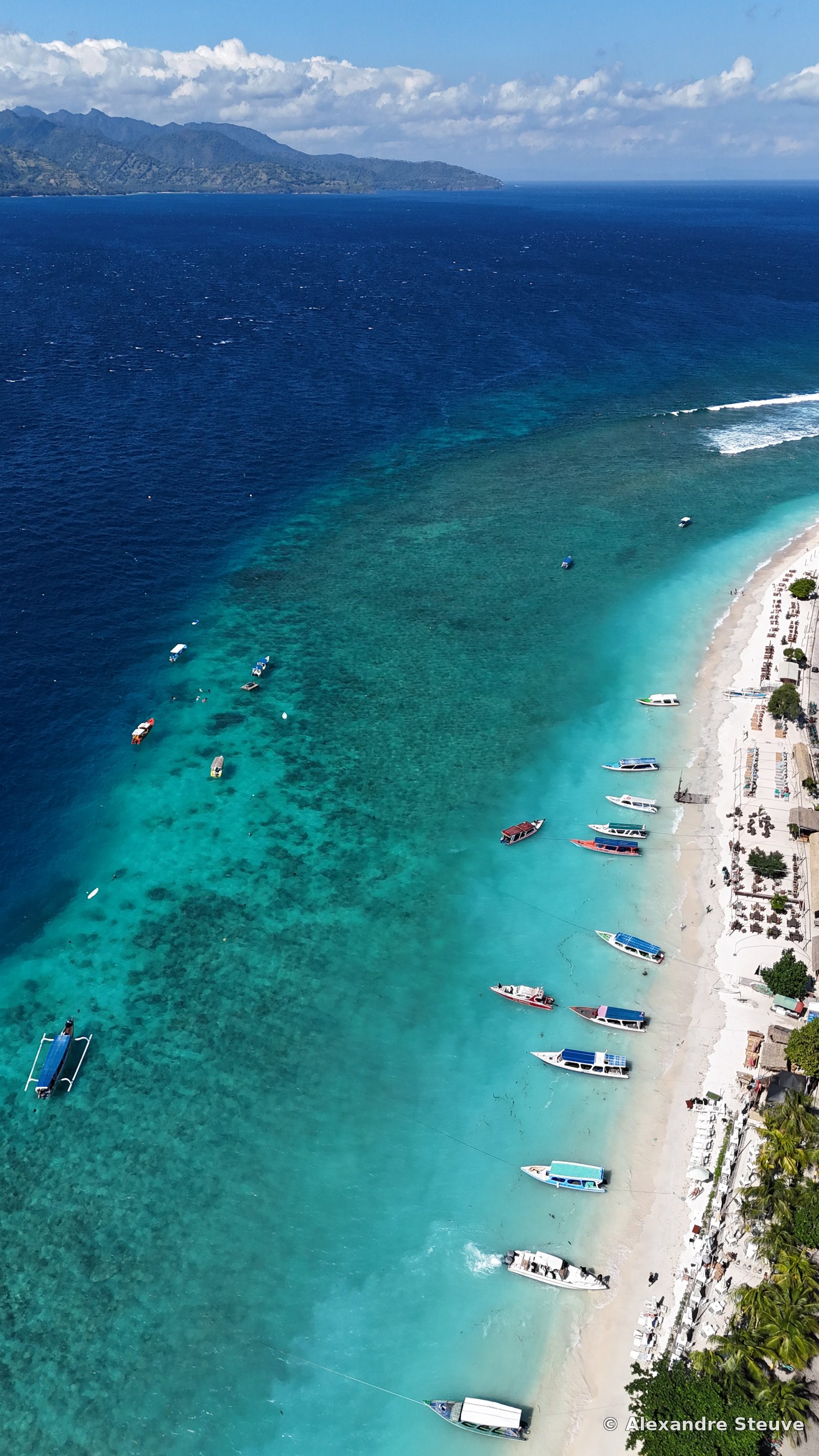 Vue aérienne de Gili Trawangan
